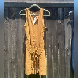Joie Mustard Sleeveless Dress with Belt NWT